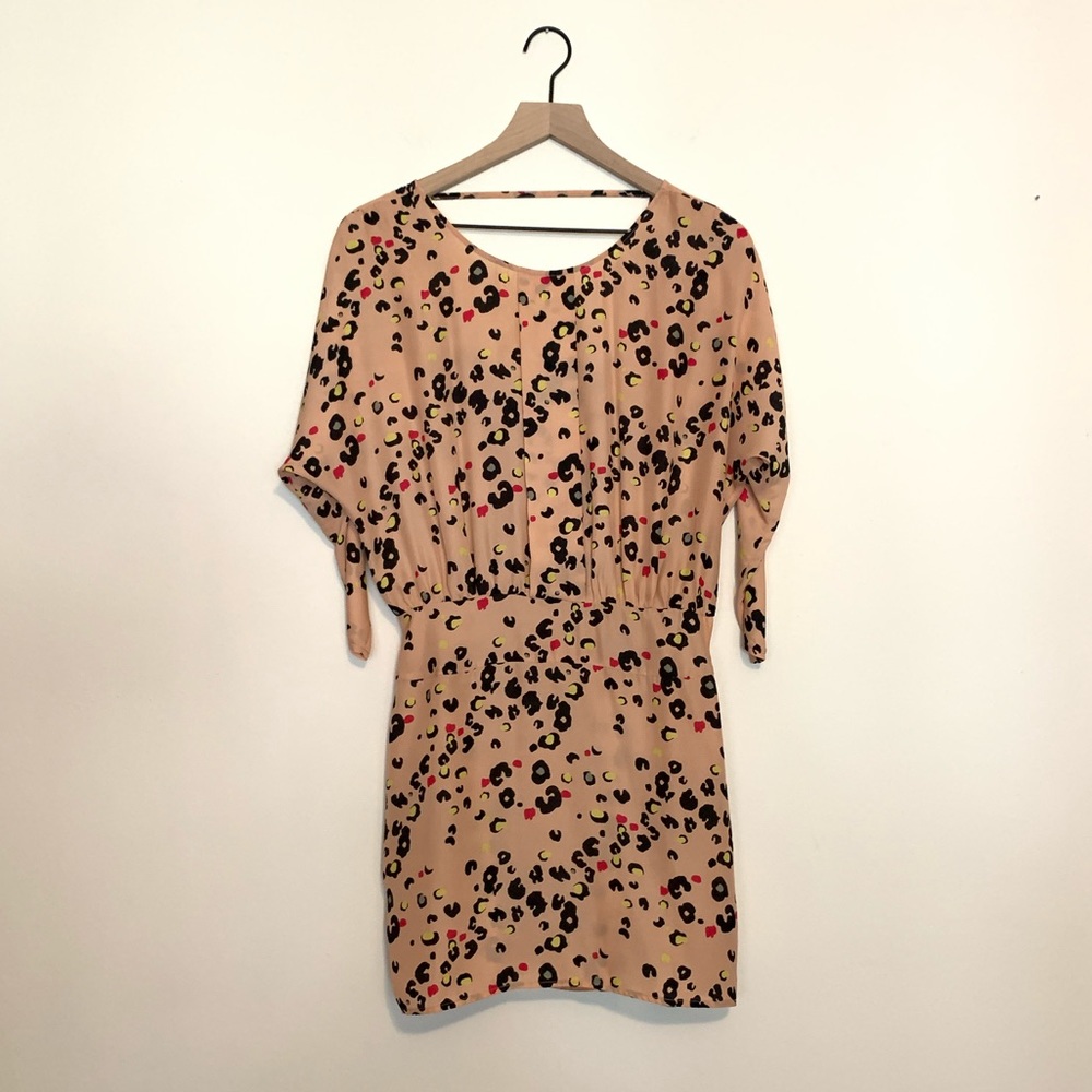 Colorful cheetah print mini dress